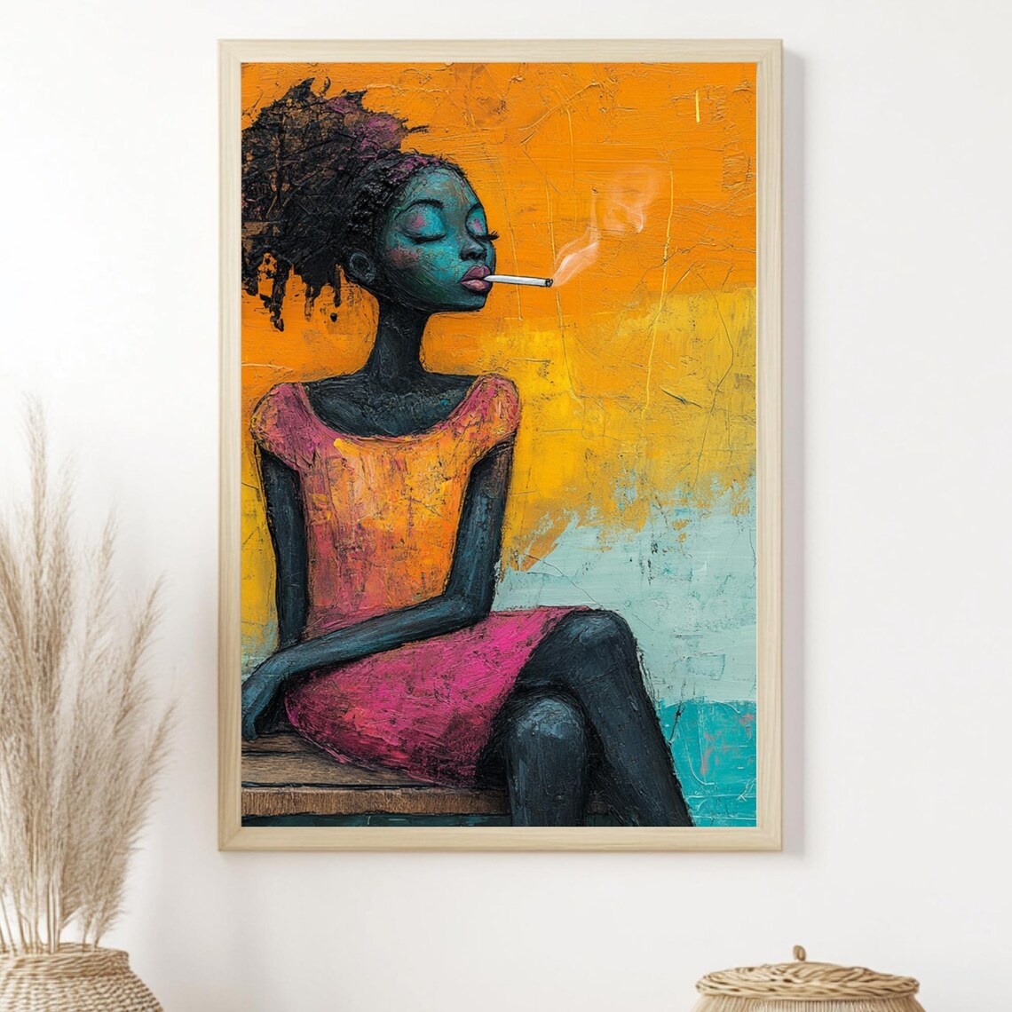 Bold Woman Colorful Portrait, Modern Feminine Art