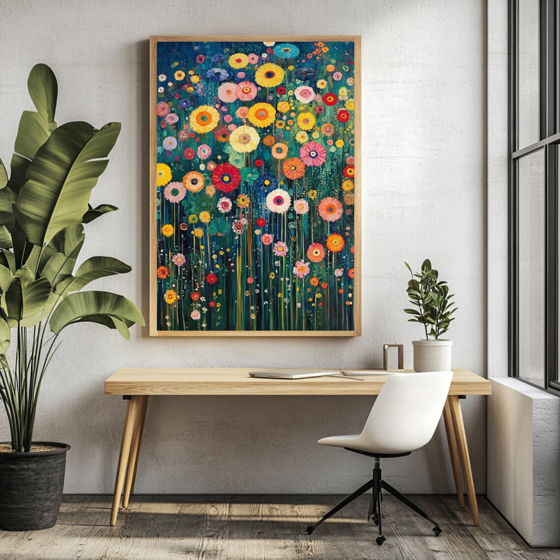 Whimsical Flower Field, Floral Garden Art Print - Image 3