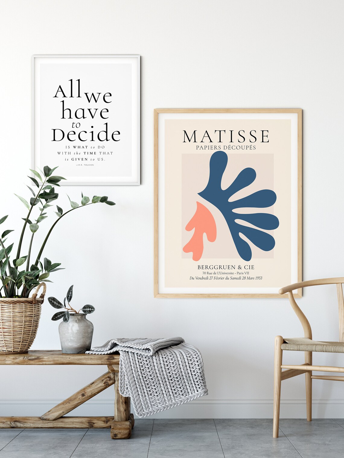 Henri Matisse Papiers Decoupes Navy Coral Exhibition Art Print Paris 1953 - Image 2