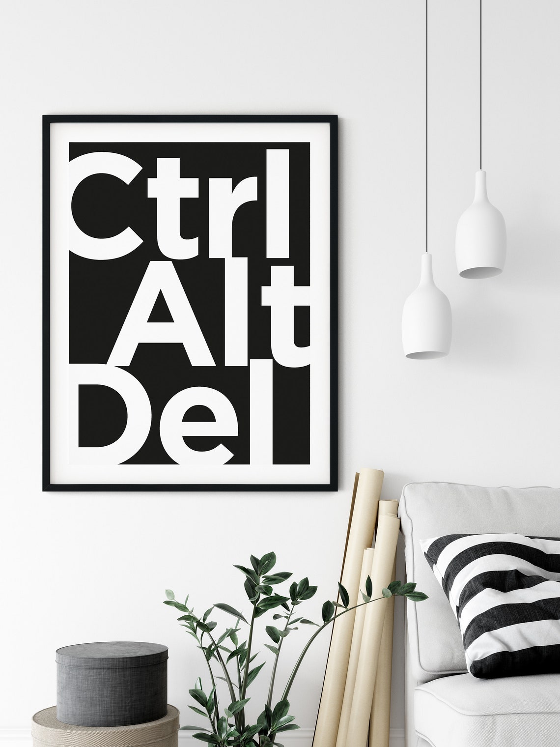Ctrl Alt Del Keyboard Keys Poster Nerd Geek Wall Art Computers Lover Print Gift Typography Home Decor Poster Games Room Eclectic Decor - Image 3