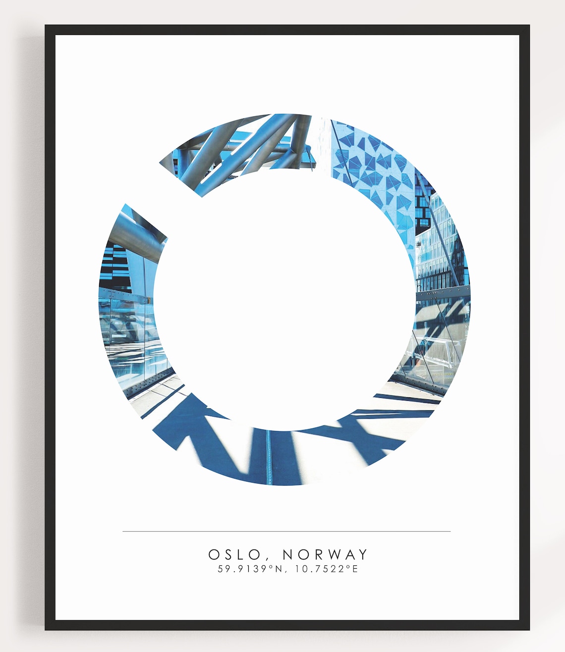Oslo Norway Coordinates Letter Photo Skyline Minimal Travel Art Poster - Image 3
