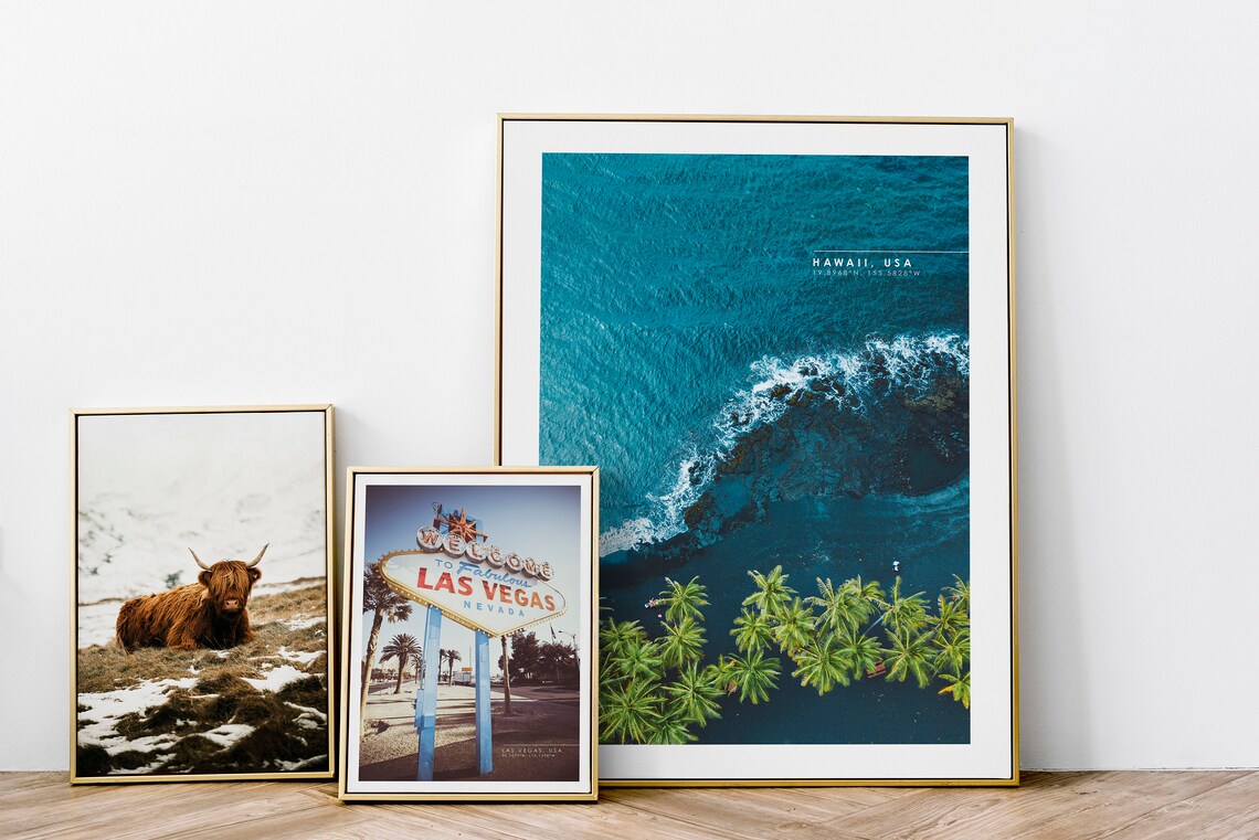 Hawaii Coordinates Travel Poster, Beach Wall Art - Image 2