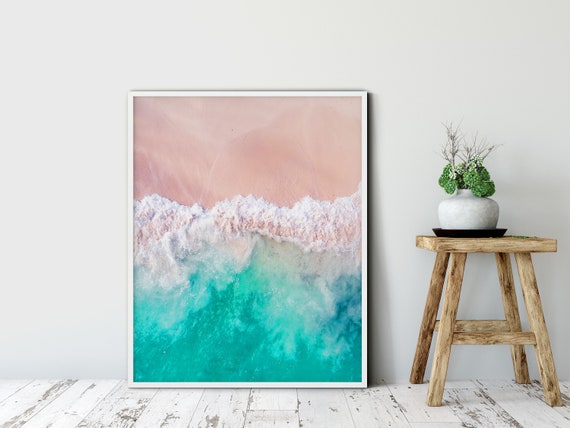Ocean Print Ocean Photography Abstract Water Beach Print Beach Poster Tropical Wall Art Wall Art Home Decor Ocean Poster Pink Ocean