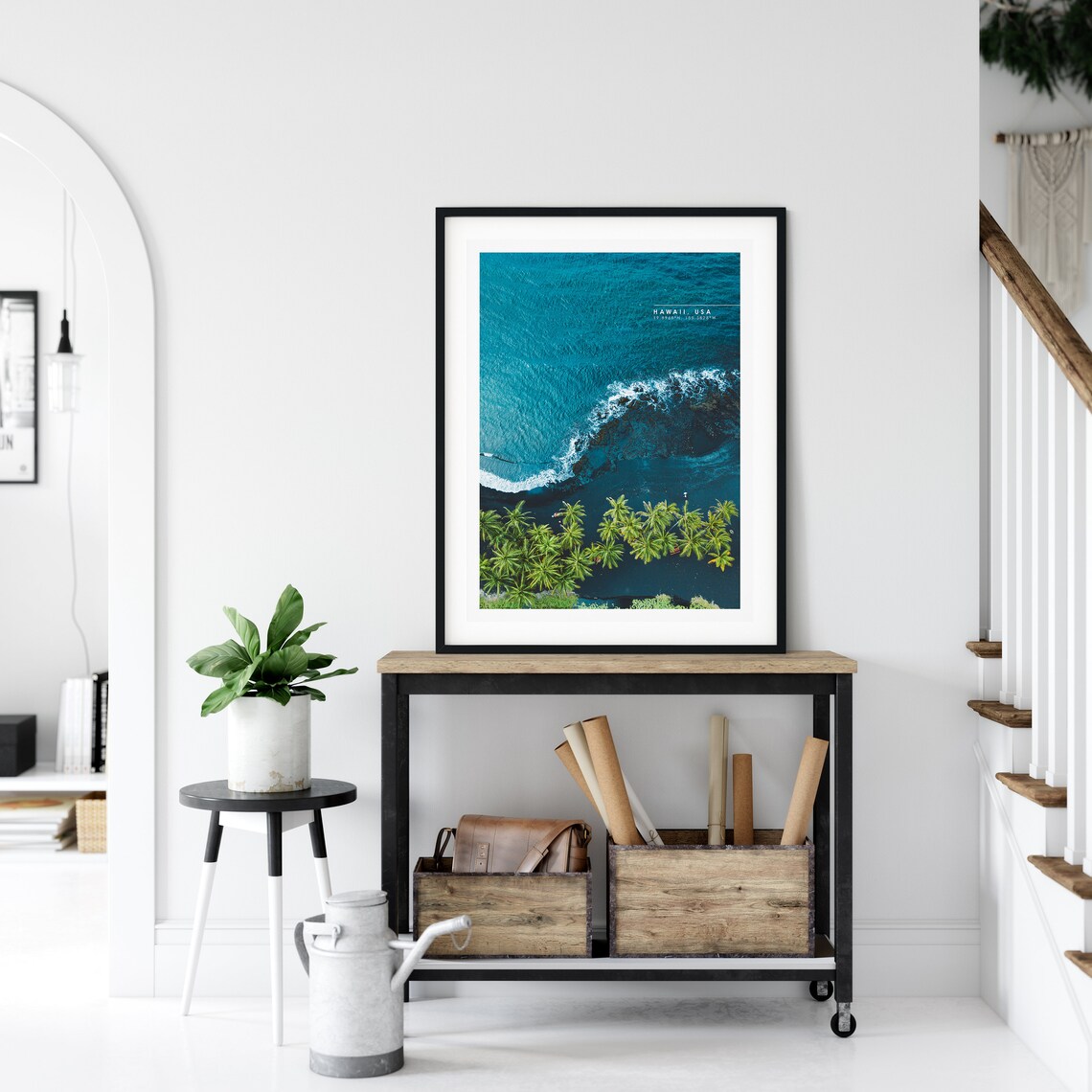 Hawaii Coordinates Travel Poster, Beach Wall Art - Image 5