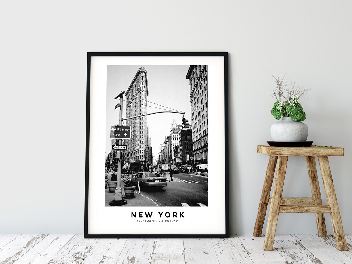 New York City Coordinates Vintage Travel Poster - Image 2