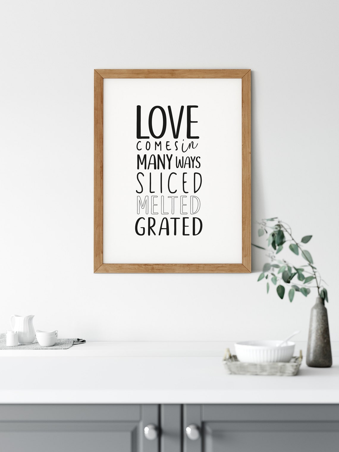 Love Comes In Many Ways Cheese Lover Funny Mustard Kitchen Wall Art - Image 2