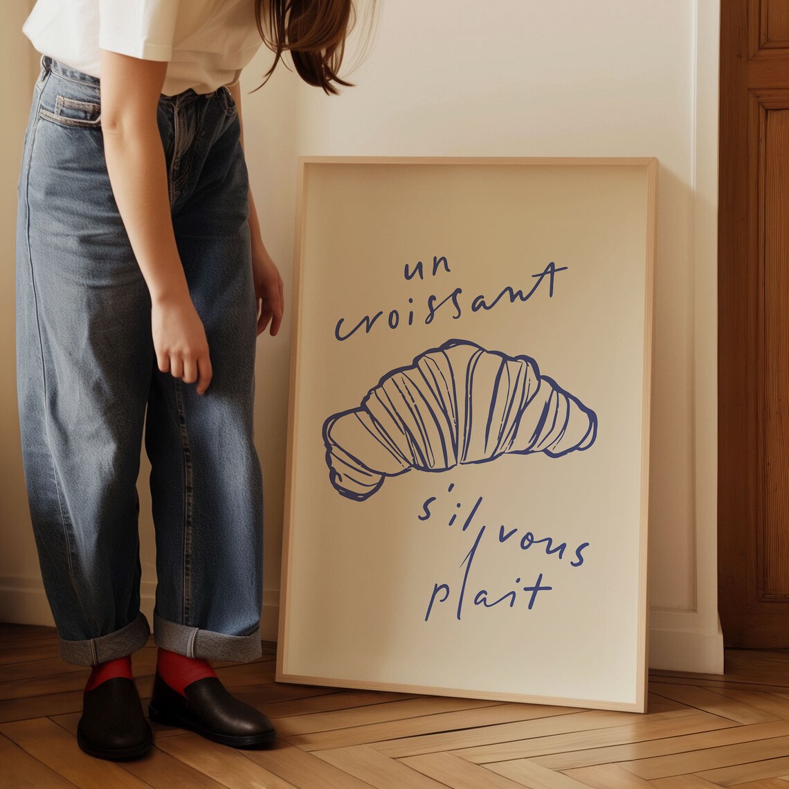 Croissant Poster, French Food Retro Minimalist Art Print - Image 5