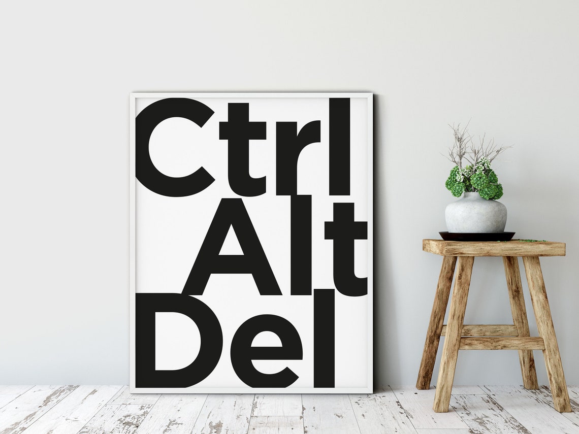 Ctrl Alt Del Keyboard Keys Poster Nerd Geek Wall Art Computers Lover Print Gift Typography Home Decor Poster Games Room Eclectic Decor - Image 3