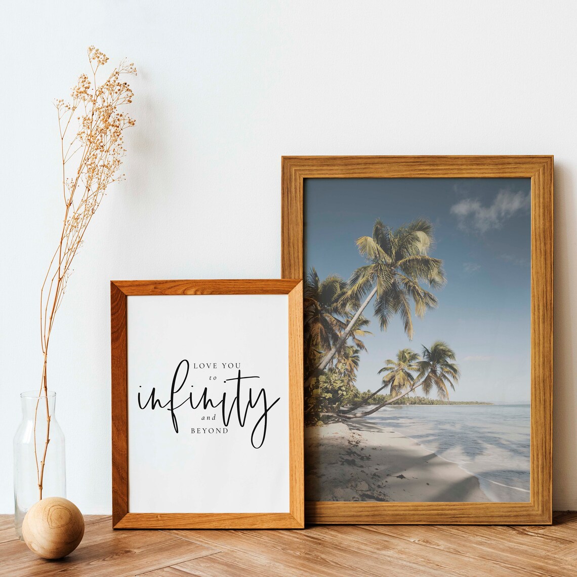 Tropical Beach Palm Trees Calm Ocean Coastal Photography Wall Poster - Image 4