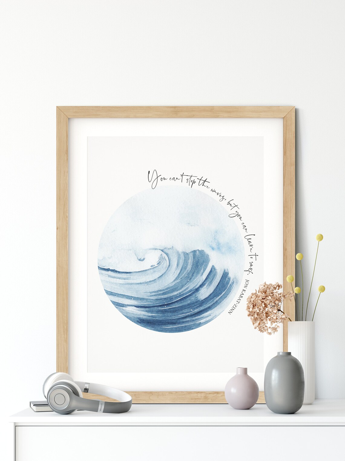 Ocean Quote by Jon Kabat-Zinn, Coastal Wall Art Print - Image 3