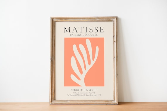 Matisse Papiers Decoupes Orange White Coral Cutout Exhibition Poster