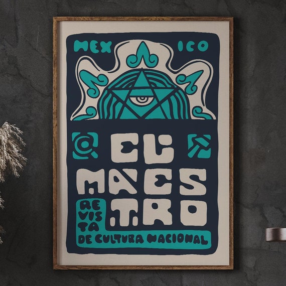 Mexican Art Print Turquoise Poster Latin Decor Mexico Travel