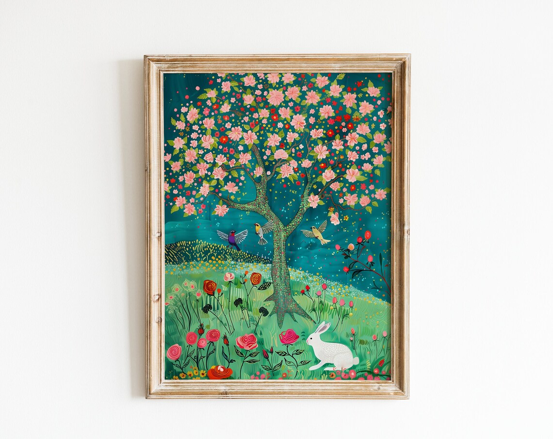 Colorful Spring Illustration Nursery Art Print
