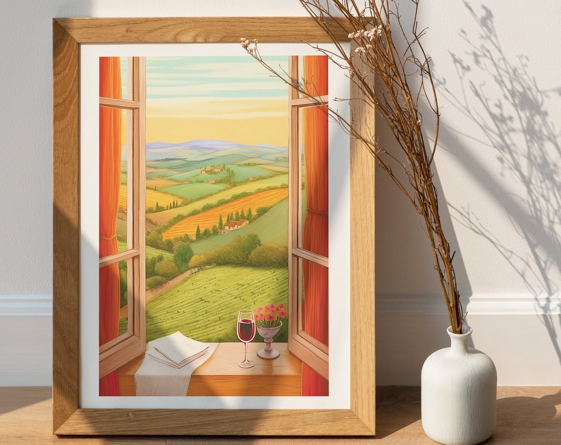 Tuscany Italy Illustration Tuscany Art Tuscany Travel Italy Art Italy Travel Travel Print Gift For Her - Image 2