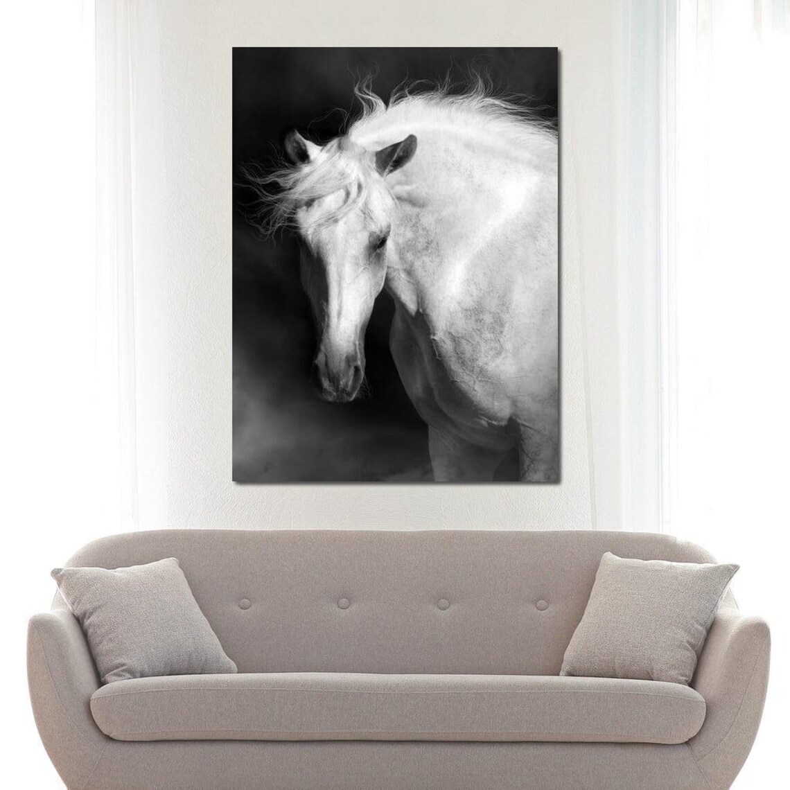 Majestic Horse, Black And White Art Print - Image 3