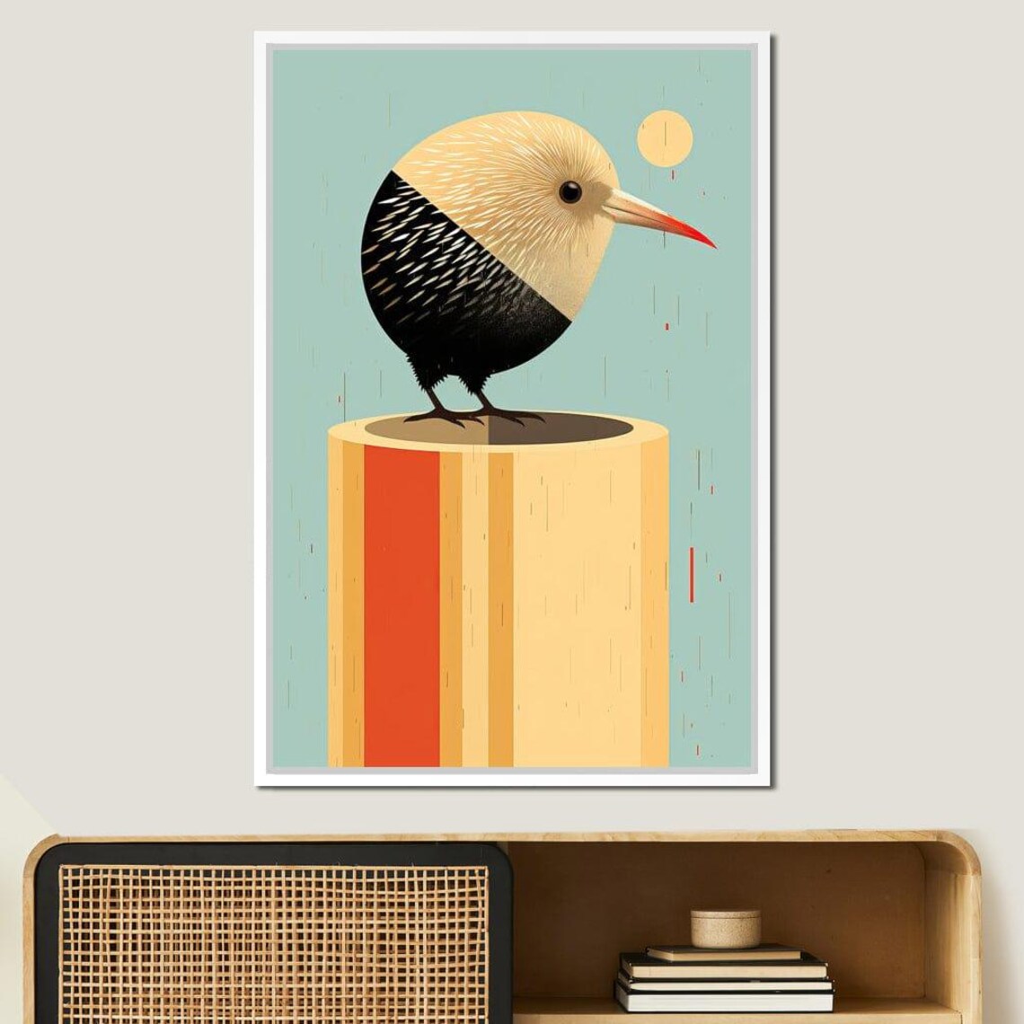 Geometric Abstract Bird Minimalist Modern Colorful Nature Art Print - Image 2