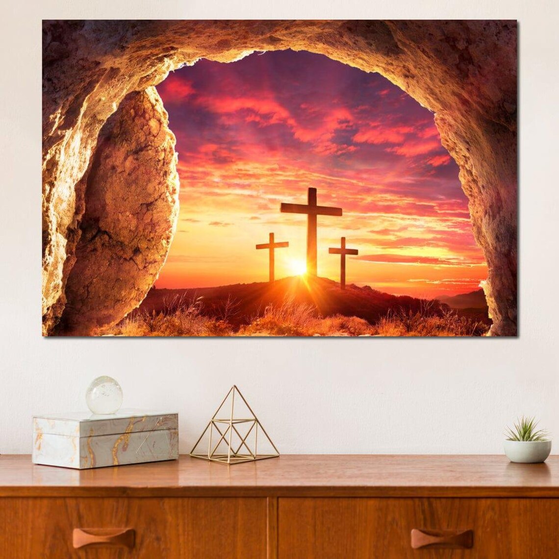 Resurrection Christian Cross Faith Wall Art Print - Image 4