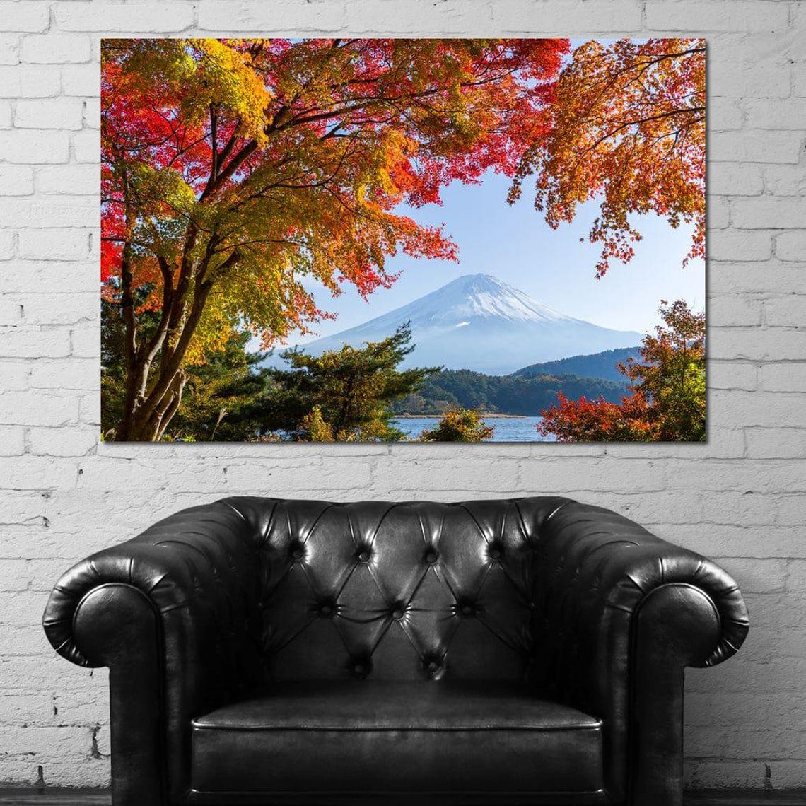 Mount Fuji Framed By Autumn Maple Leaves Scenic Japan Travel Poster - Image 4
