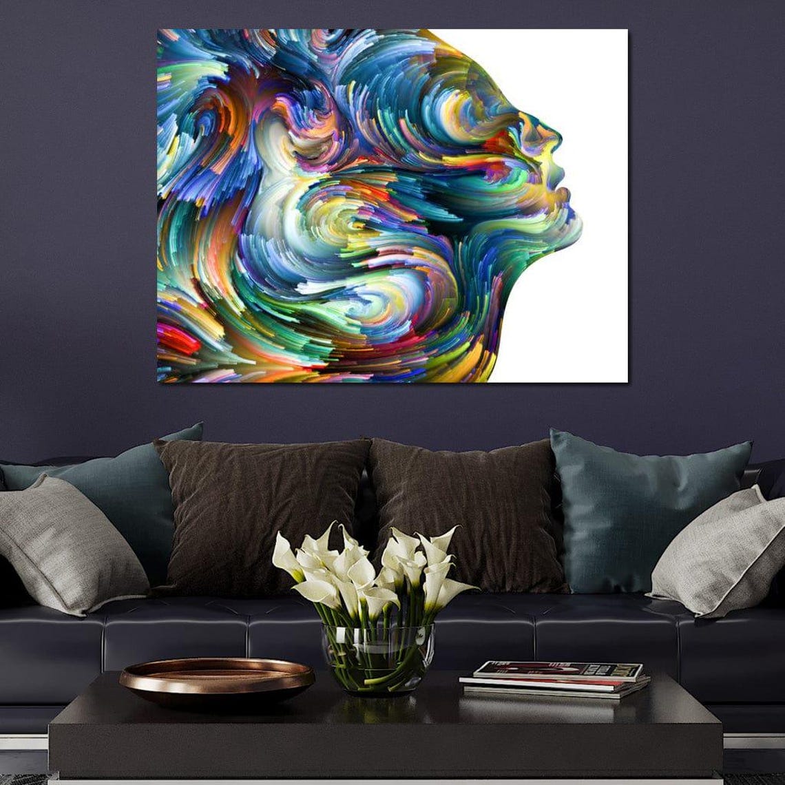 Colored Visage Profile, Abstract Art - Image 4