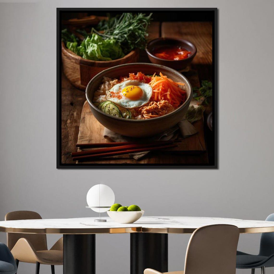 Korean Bibimbap Bowl Fried Egg Vibrant Food Photography Poster - Image 4