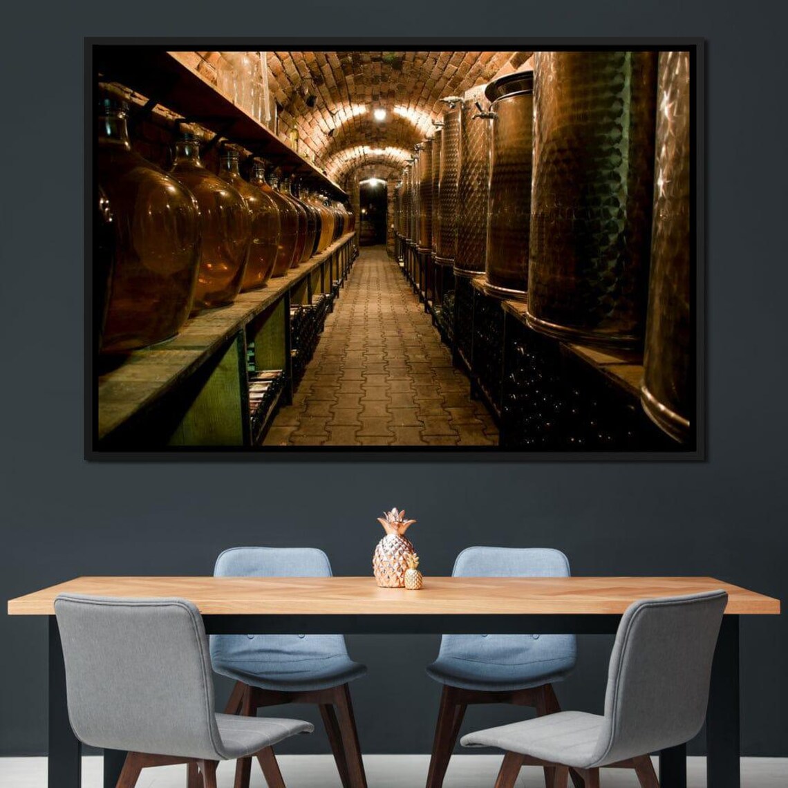 Wine Cellar Corridor, Moody Decor Poster