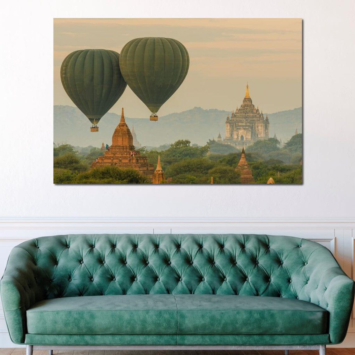 Hot Air Balloon Over Bagan Temples, Travel Poster - Image 4