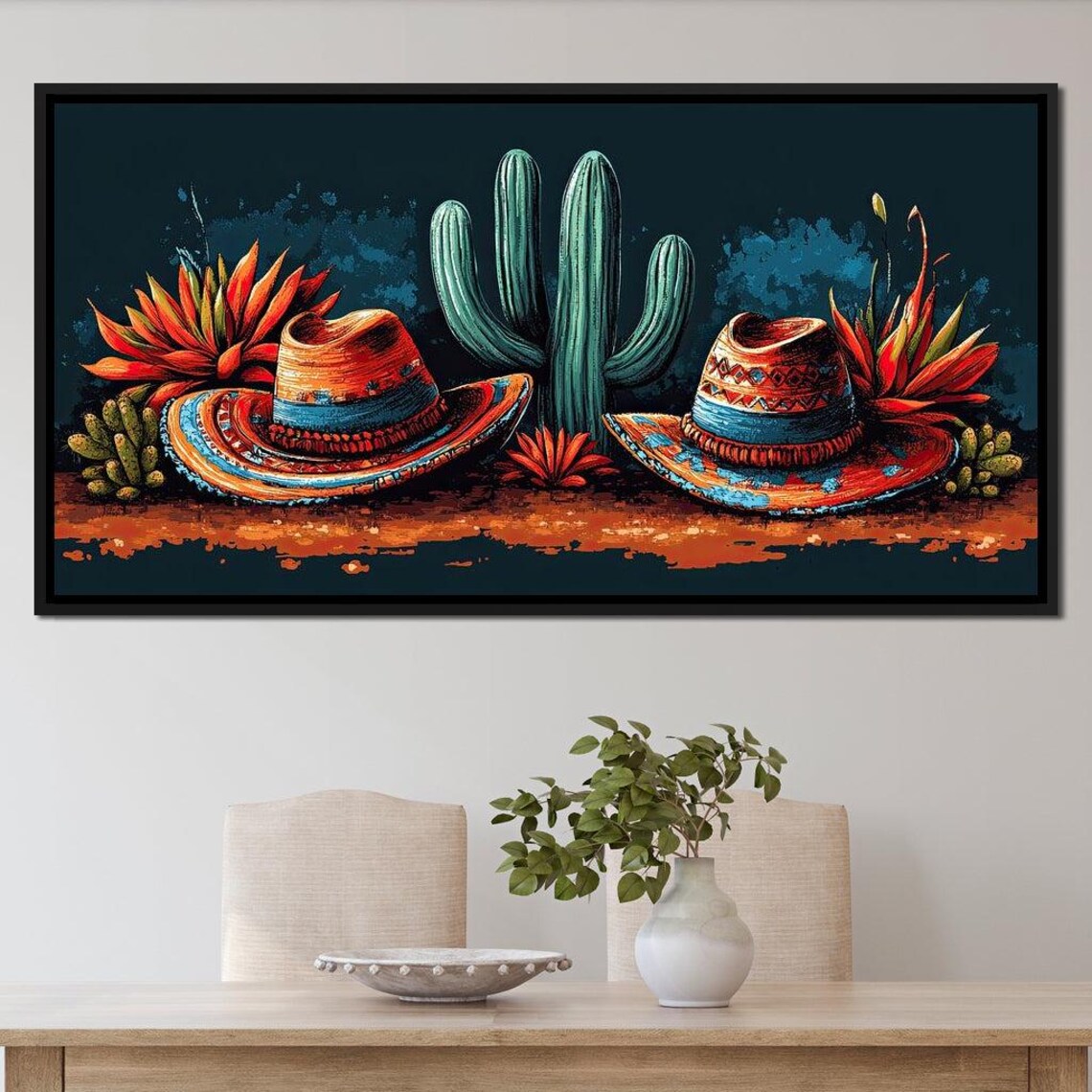 Desert Fiesta Harmony, Southwest Cactus Art Print - Image 3