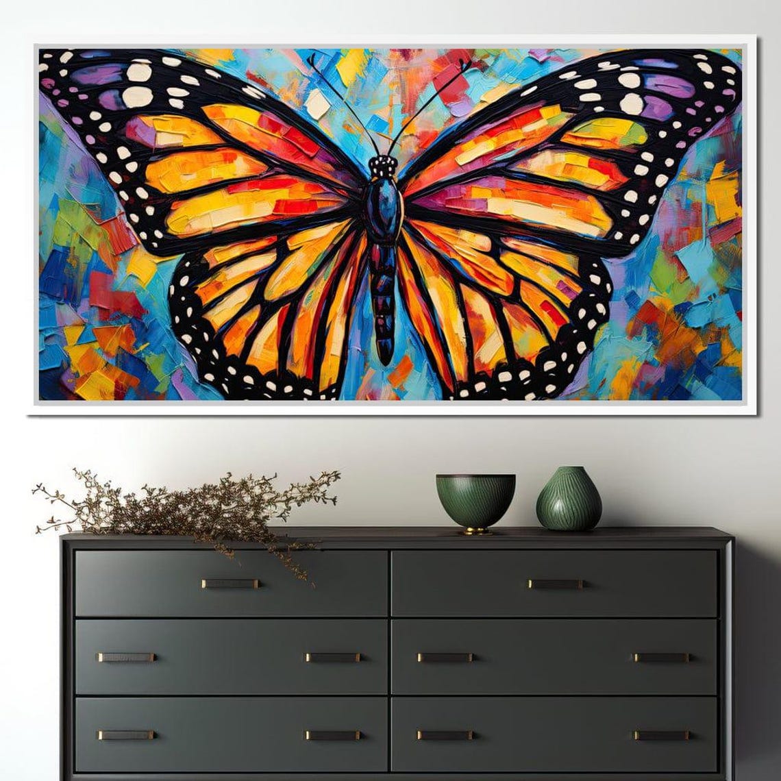 Vibrant Monarch Mosaic Colorful Butterfly Wall Art Bold Orange Home Decor Multi Panel Nature Inspired By Nichecanvas - Image 2