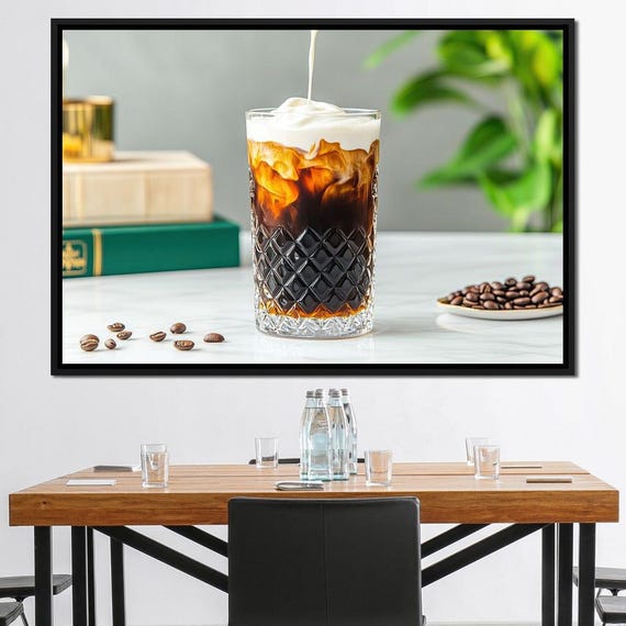 Creamy Iced Coffee Home Decor Coffee Lover Art Kitchen Wall Art Modern Cafe Decor Refreshing Beverage By Nichecanvas
