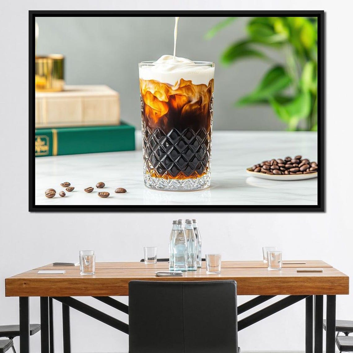 Creamy Iced Coffee Home Decor Coffee Lover Art Kitchen Wall Art Modern Cafe Decor Refreshing Beverage By Nichecanvas