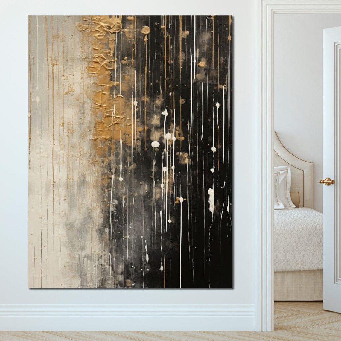 Distant Amber Echoes Abstract Painting, Modern Art - Image 2