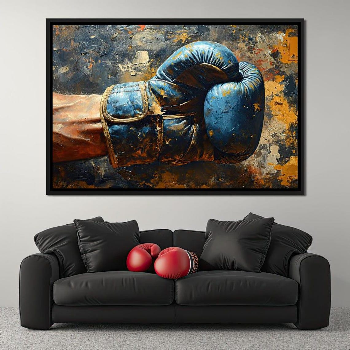 Indomitable Fists Of Valor Boxing Wall Art Fist Painting Strength Art Sports Decor Home Decor Motivational Art By Nichecanvas - Image 3