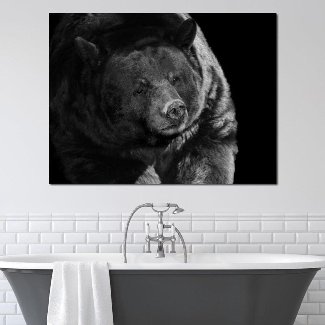 Black Bear Portrait Monochrome Wildlife Photography Fine Art Print - Image 3