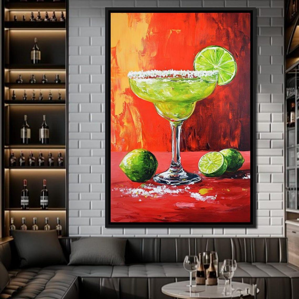 Margarita Cocktail Lime Salt Rim Vibrant Bar Kitchen Wall Art Print - Image 4