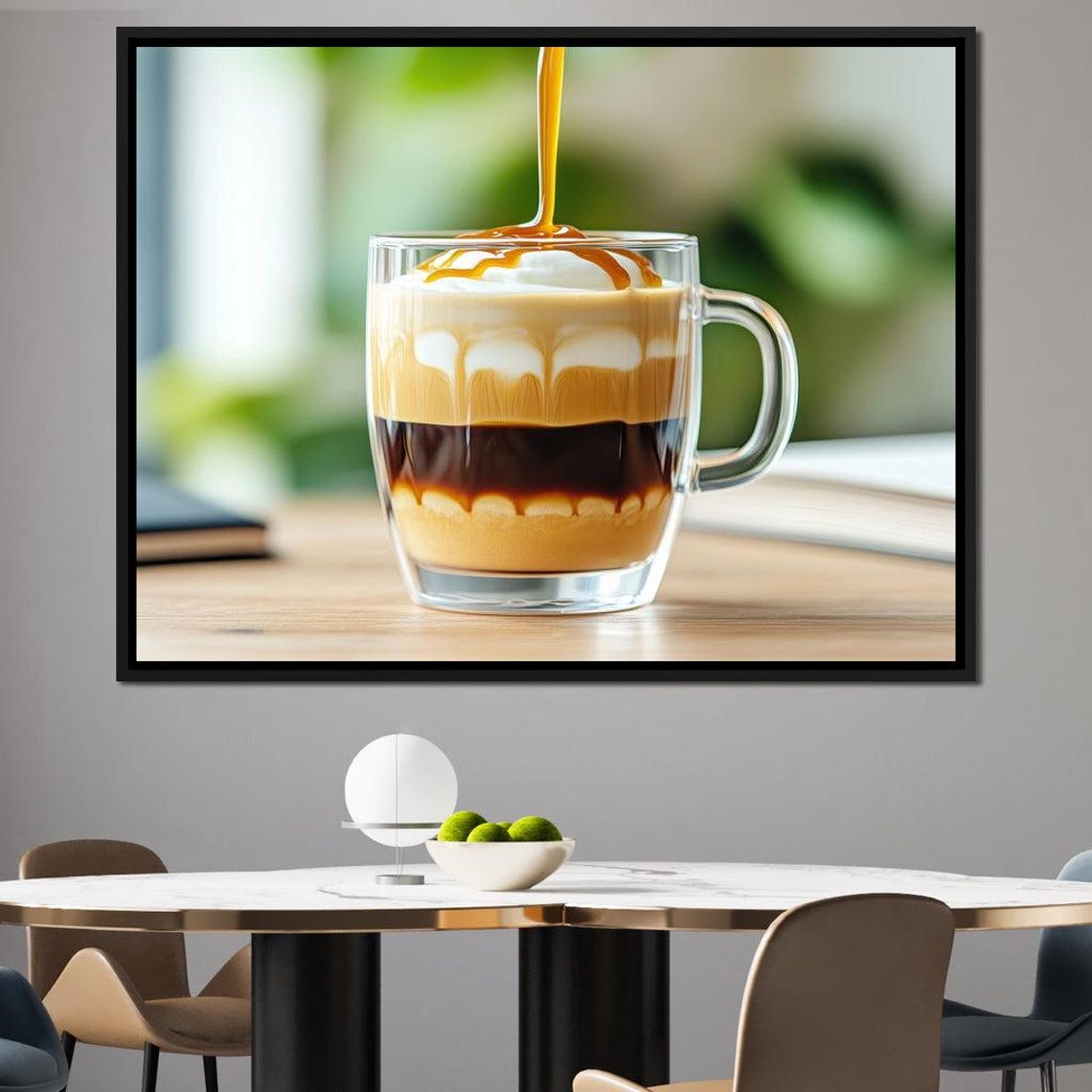 Layered Caramel Latte Macchiato Coffee Glass Mug Kitchen Art Poster - Image 3