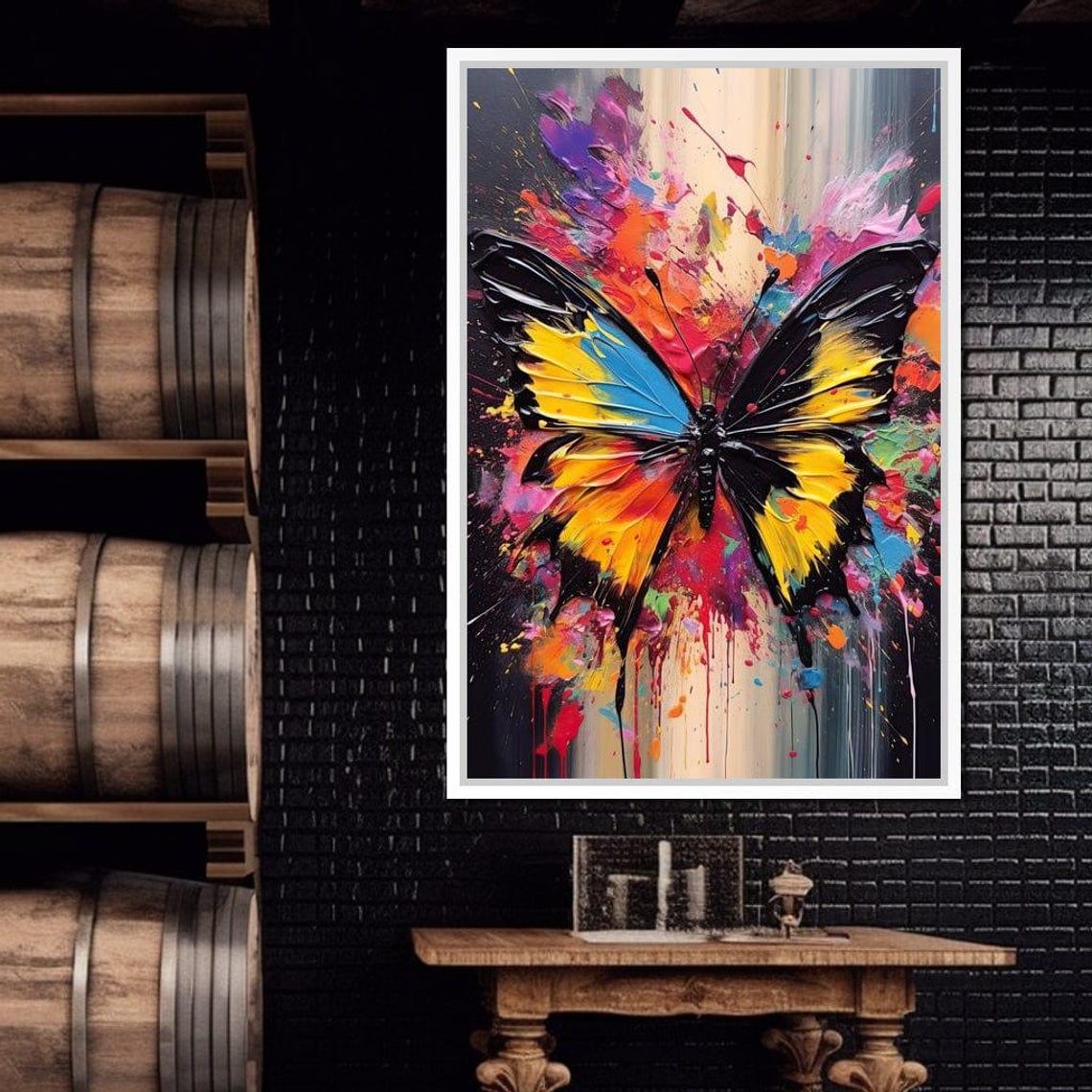 Technicolor Lepidoptera Colorful Butterfly Wall Art Vibrant Home Decor Modern Abstract Print By Nichecanvas - Image 3