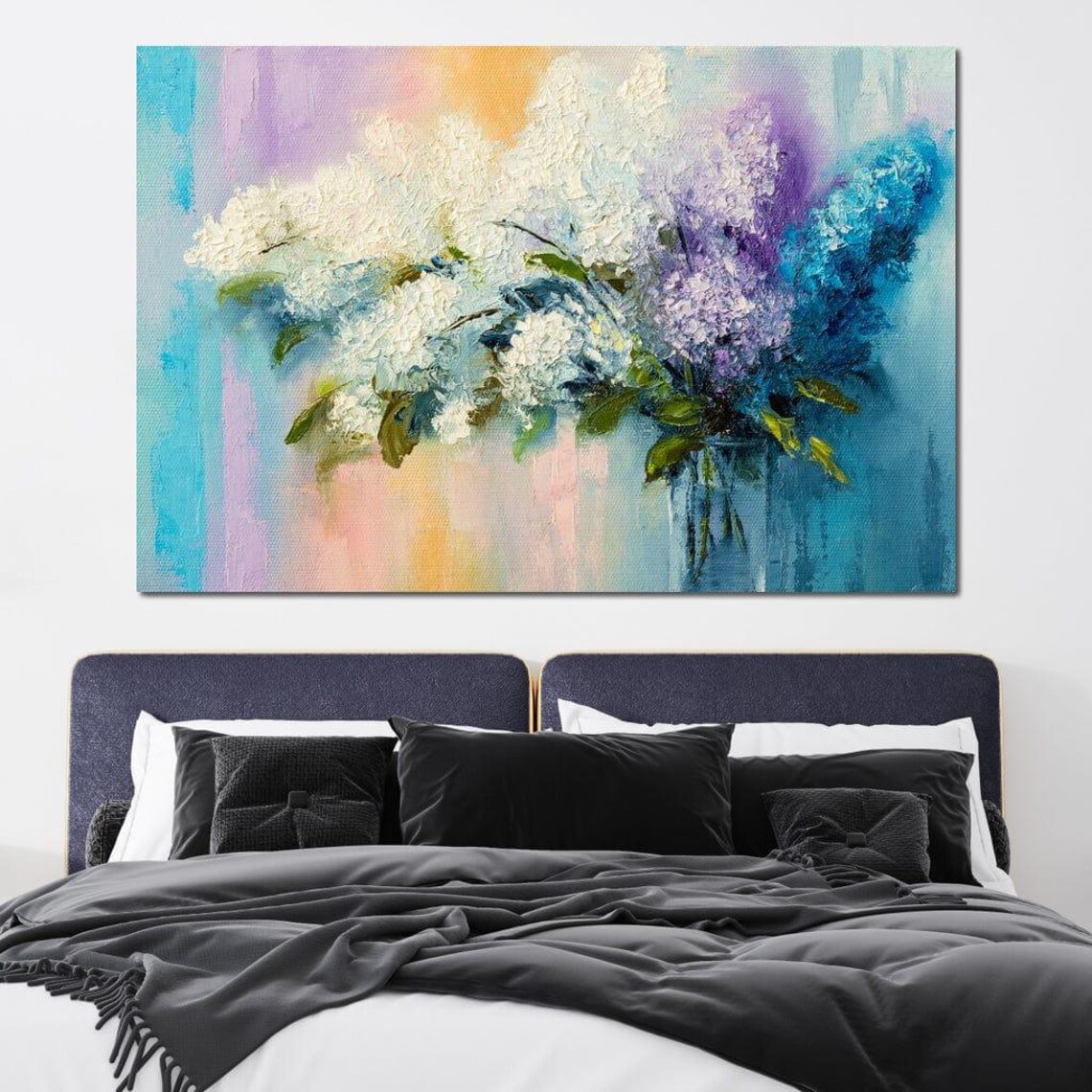 Lilac Bouquet Impressionist Oil Painting Pastel Floral Bloom Poster - Image 4