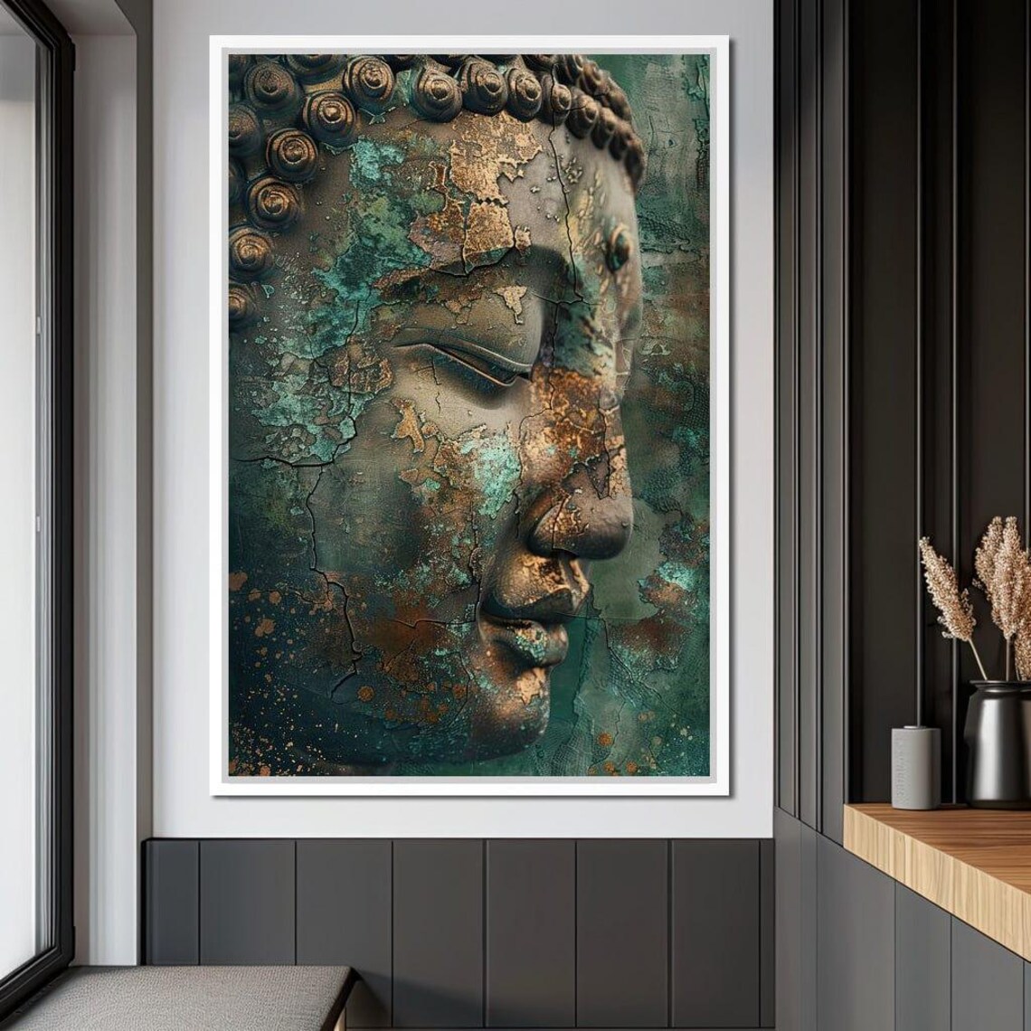 Ancient Tranquility Buddha Heritage Art Print, Rustic Zen - Image 3