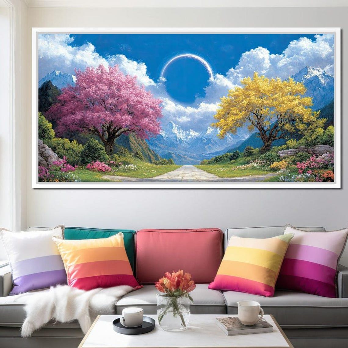 Rainbow Valley Tranquility Colorful Art Scenic Landscape Peaceful Nature Vibrant Wall Decor Home Decor By Nichecanvas - Image 3