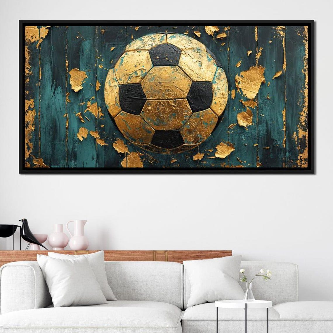 Golden Goal Legacy Soccer Wall Art Football Decor Modern Sports Art Energetic Soccer Fan Gift Unique Home Decor By Nichecanvas - Image 2