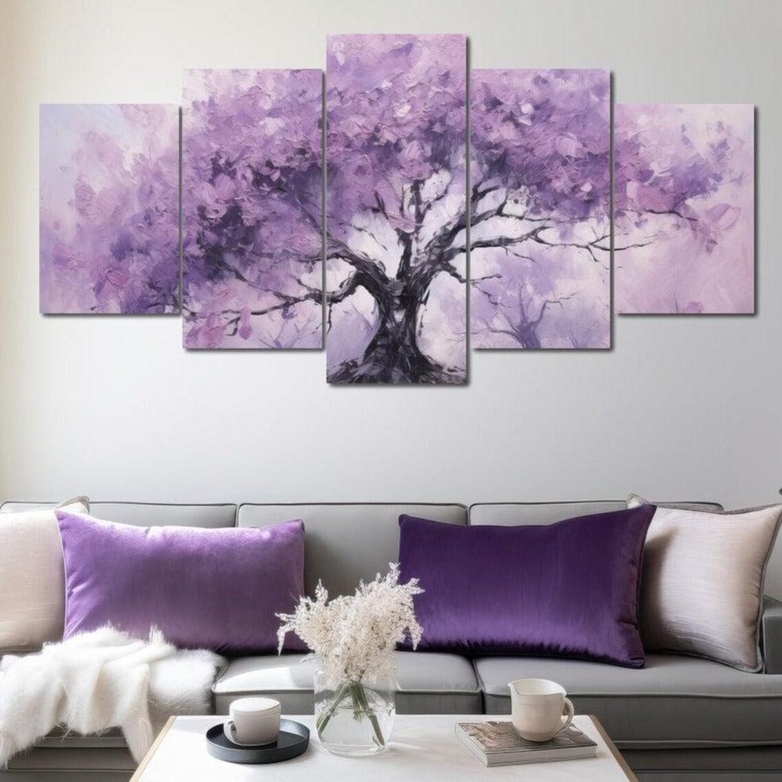 Blossoming Tree Monochrome Art Print, Contemporary