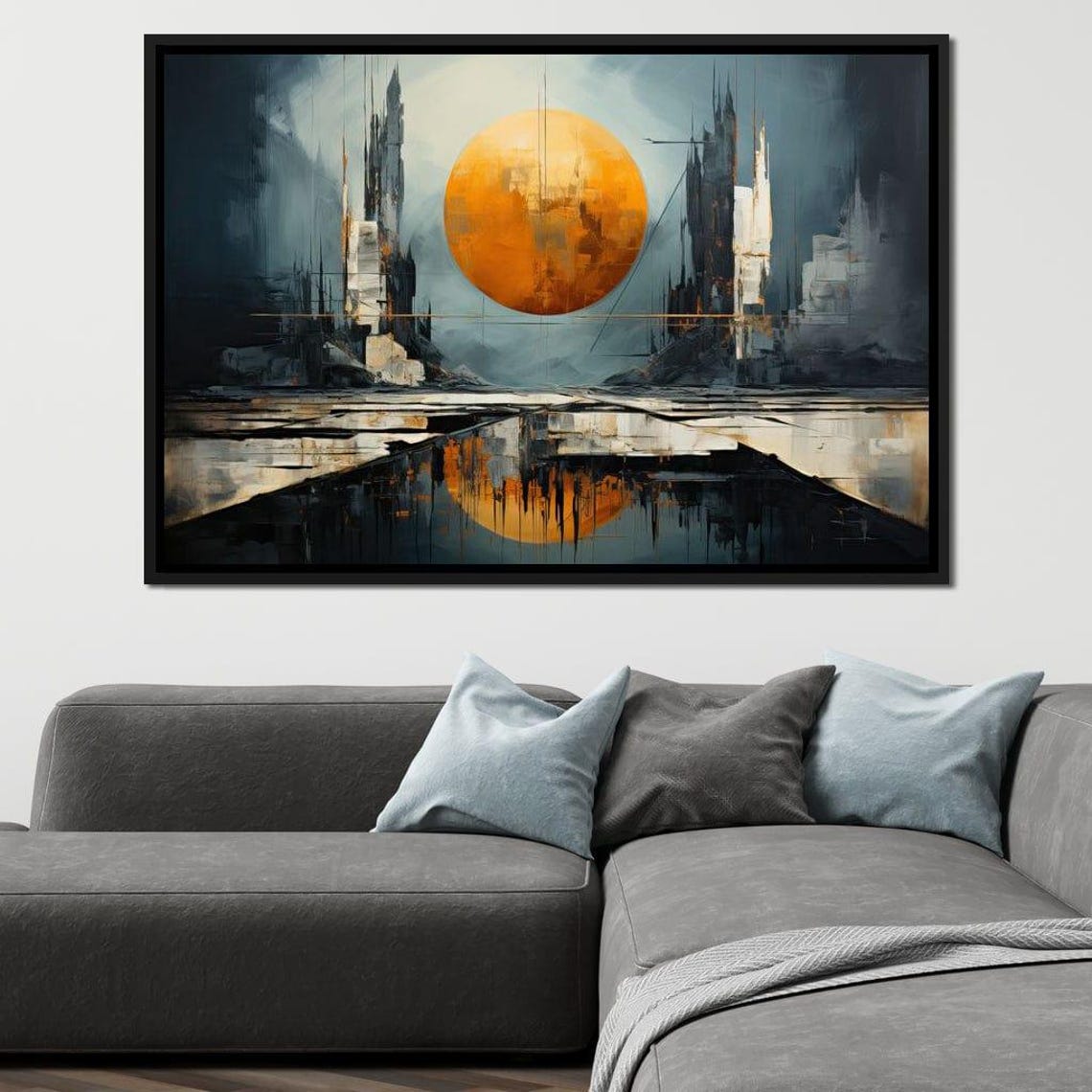 Circle Of Creative Contemplation Abstract Decor Modern Art Print Sunset Reflection Unique Wall Art Relaxing Vibe By Nichecanvas - Image 3