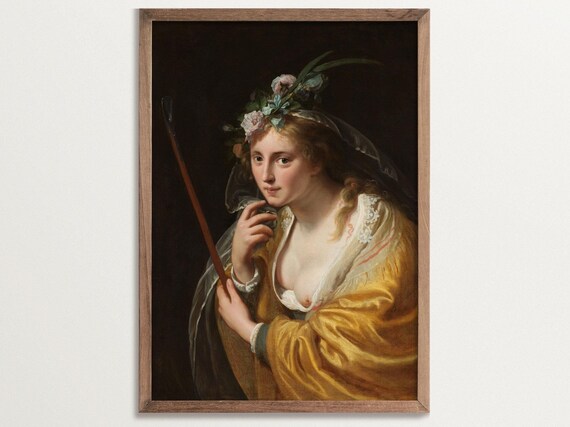 The Shepherdess - Baroque Art Print, Victorian Decor