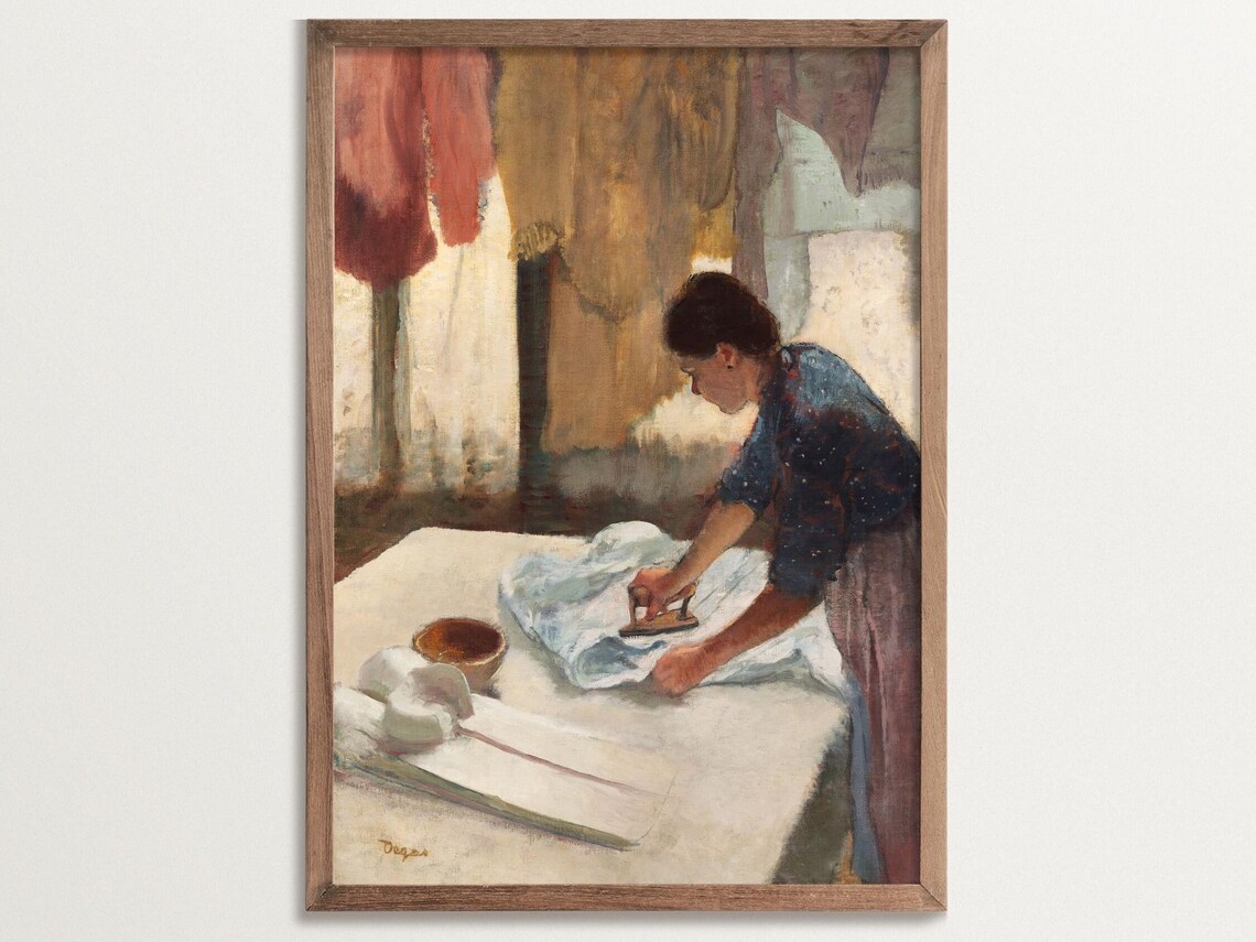 Laundry Room Art, Antique Portrait Painting