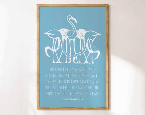 Ephesians 43 Christian Wall Art Tropical Wall Art Blue Home Decor Art Bible Verse Wall Art Trendy Apartment Decor Gift