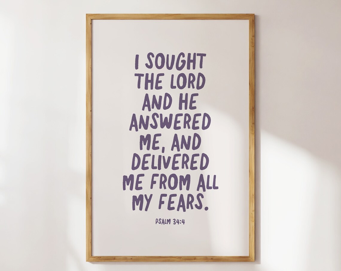 Psalm 344 Minimalist Christian Art Print, Bible Verse