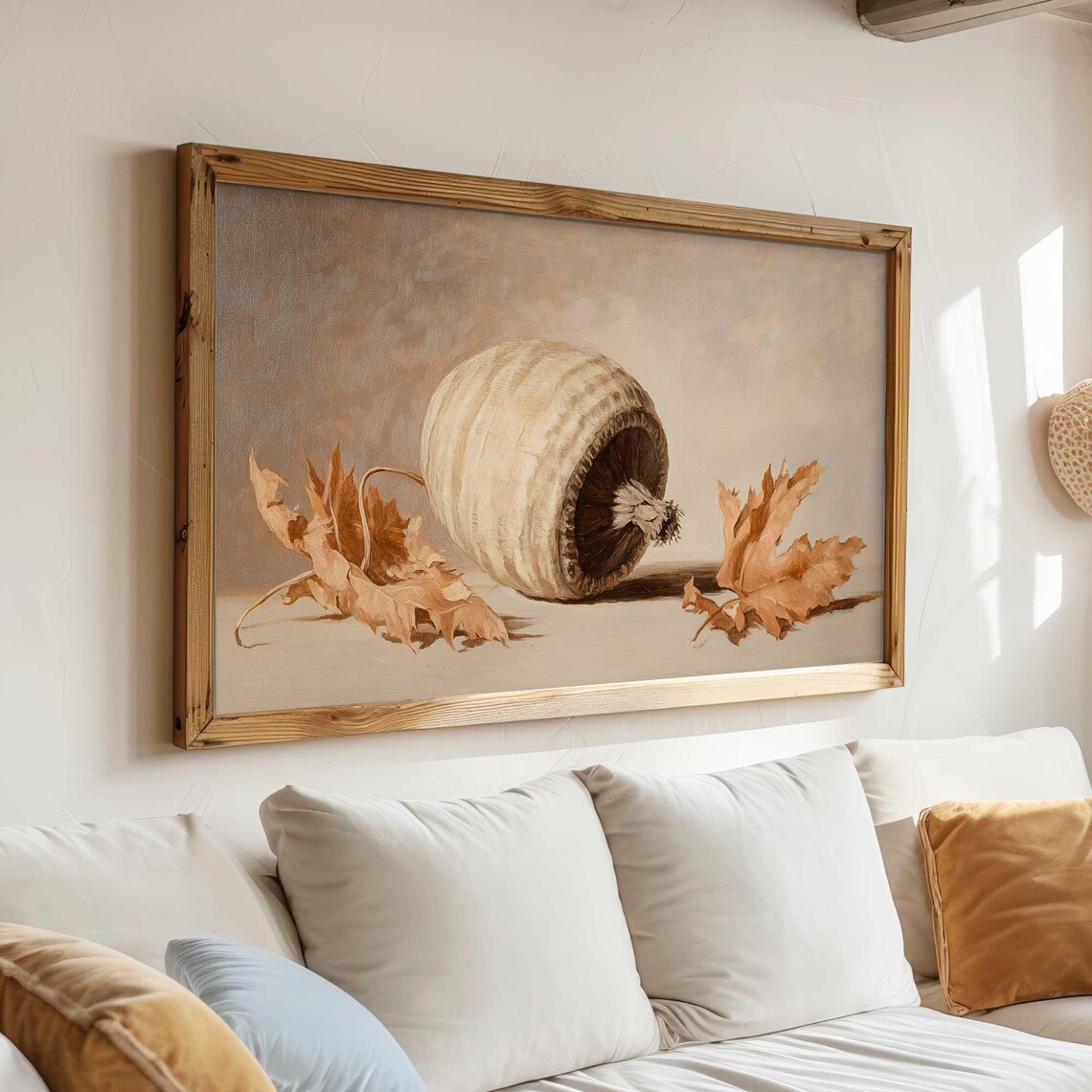 Acorn Still Life Autumn Leaves Rustic Fall Painting Wall Art - Image 4