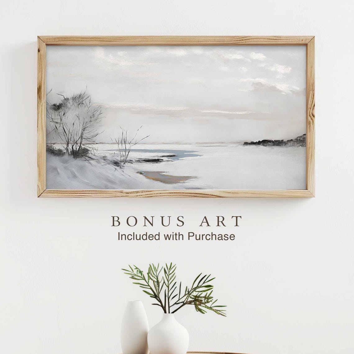 Snowy Forest Path Sunlit Winter Trees Serene Landscape Art Poster - Image 2