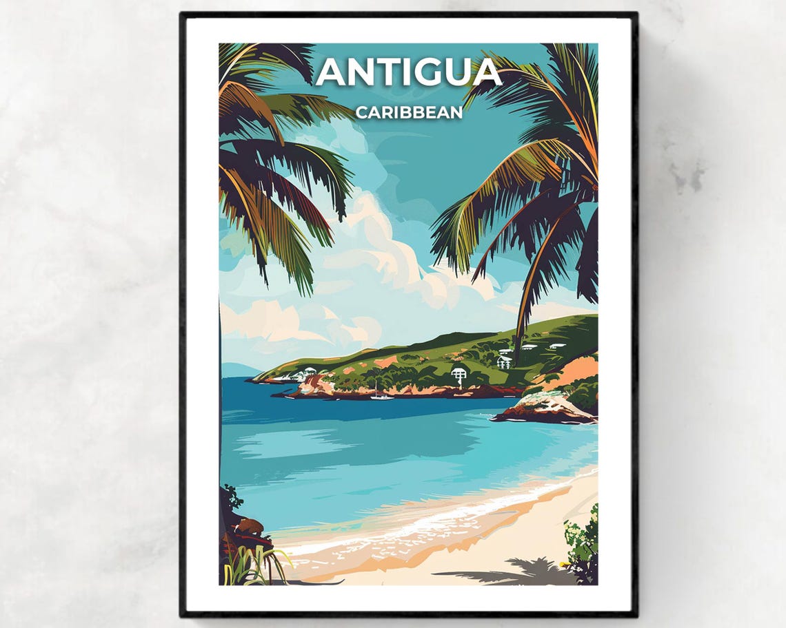 Antigua Caribbean Travel Print Wall Art Antigua Caribbean City Print Antigua Caribbean Travel Gift Antigua Caribbean Poster