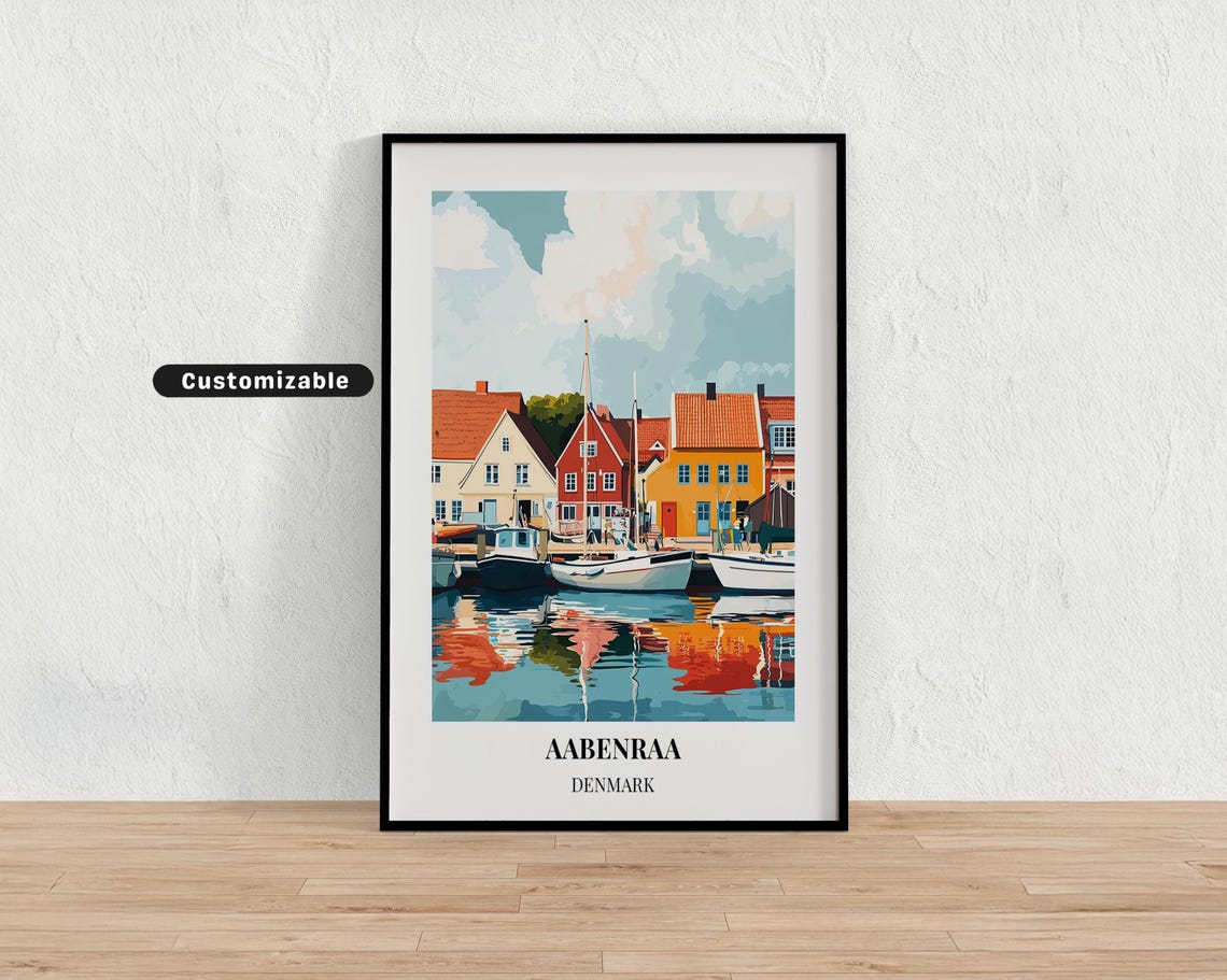 Aabenraa Denmark Colorful Harbor Boats and Reflections Poster